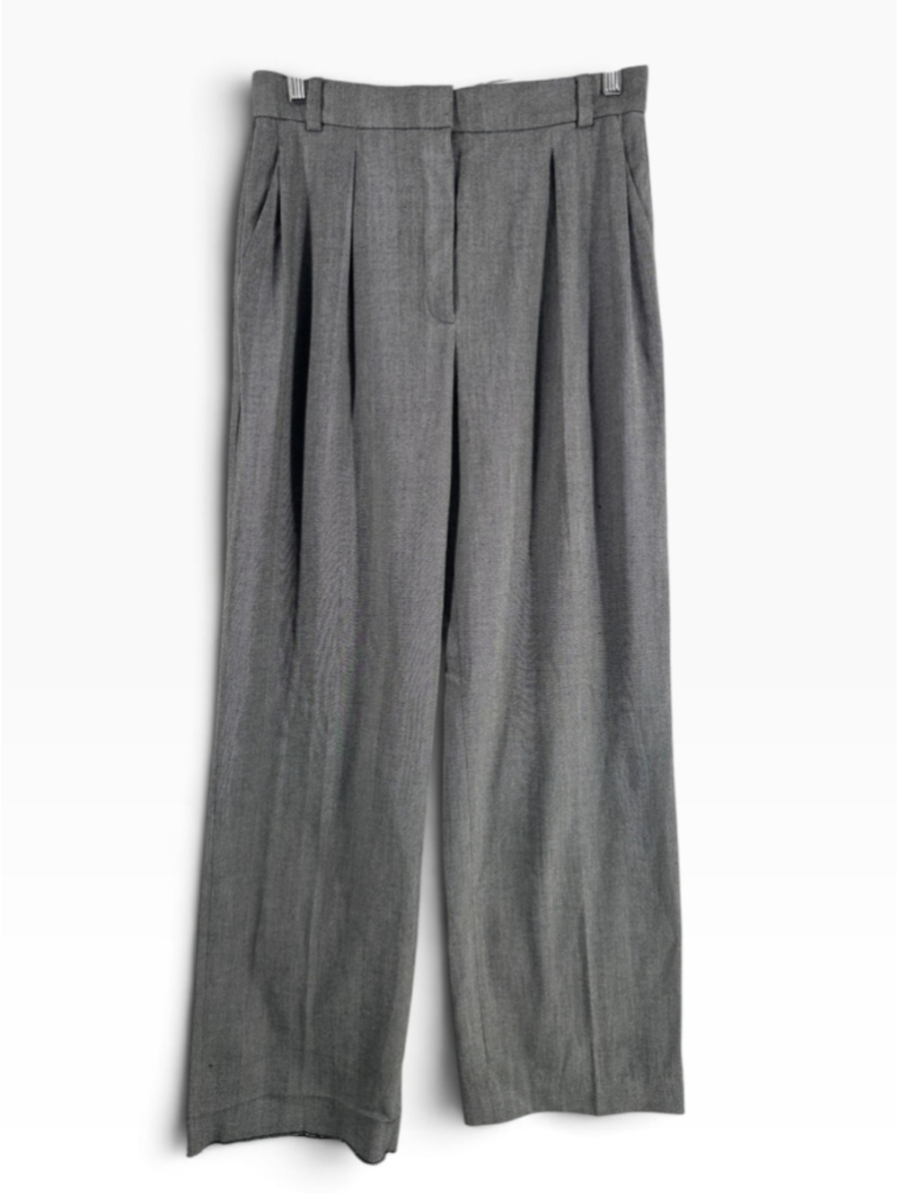 Aritzia Babaton wide leg pants grey career trousers business office casual sz 6